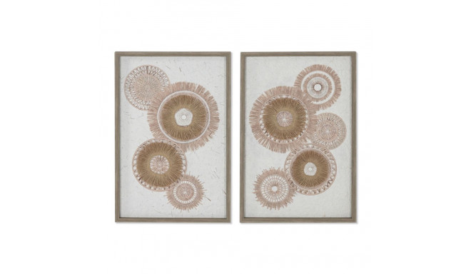 Canvas Home ESPRIT White Natural Boho 40 x 3 x 60 cm (2 Units)
