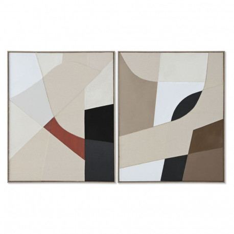 Maal Home ESPRIT Pruun Beež Abstraktne Linna 82 x 3,8 x 102 cm (2 Ühikut)