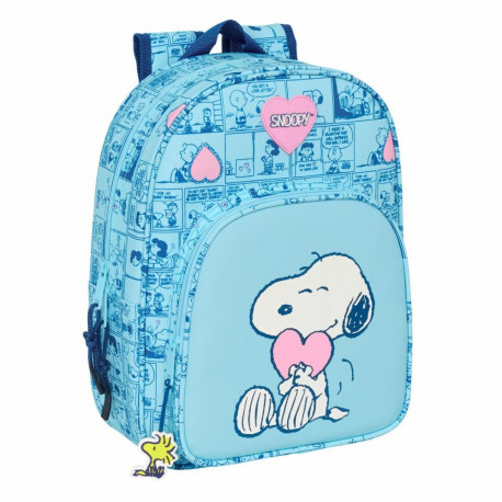 Kooliseljakott Snoopy Love Helesinine 26 x 34 x 11 cm