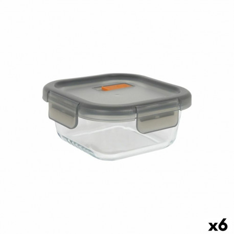 Hermetic Lunch Box MasterChef Grey Transparent Squared 1,1 L (6 Units)
