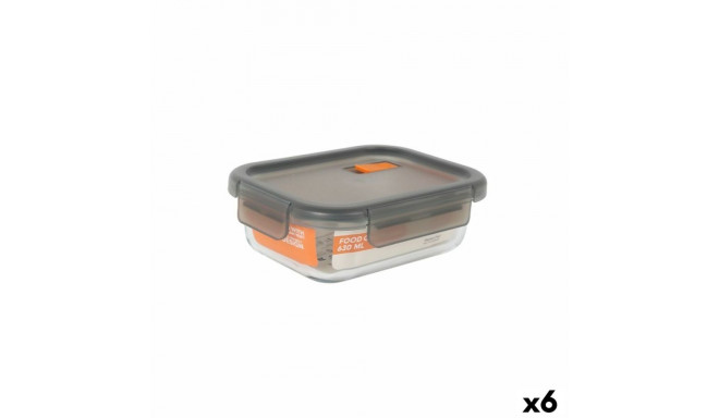 hermeetiline lõunasöögi karp MasterChef Hall Läbipaistev Ristkülikukujuline 630 ml (6 Ühikut)
