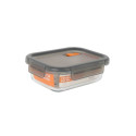 Hermetic Lunch Box MasterChef Grey Transparent Rectangular 630 ml (6 Units)