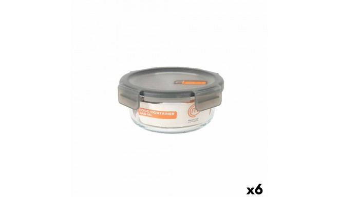 Hermetic Lunch Box MasterChef Grey Transparent Circular 640 ml (6 Units)