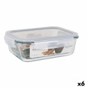 Hermetic Lunch Box Santa Clara Transparent Rectangular 1,5 L (6 Units)