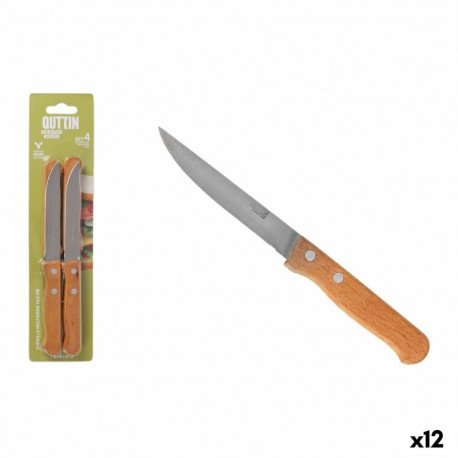 Kööginuga Quttin Natura Pruun Hõbedane Roostevaba teras 10,5 cm 4 Tükid, osad (12 Ühikut)