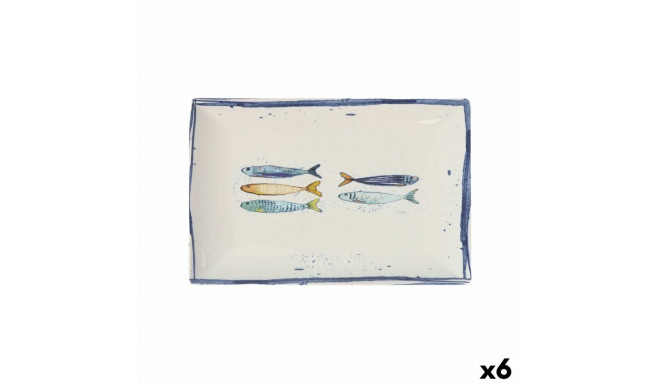 Serving Platter La Mediterránea Peixe Rectangular Fish 30 x 20 x 2,5 cm (6 Units)