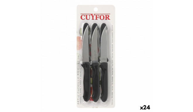 Knife Set Cuyfor Filo Black Silver 6 Pieces (24 Units)