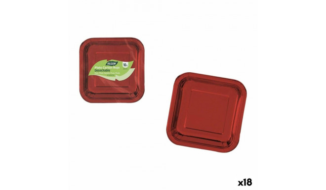 Taldrikute komplekt Algon Punane 23 cm 10 Tükid, osad (18 Ühikut)