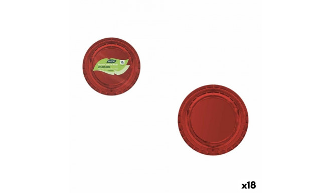 Plate set Algon Red 20 cm 10 Pieces (18 Units)