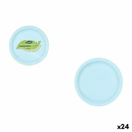 Plate set Algon Blue 20 cm 10 Pieces (24 Units)