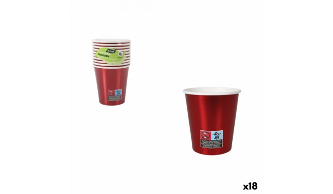 Klaaside komplekt Algon Punane 200 ml 10 Tükid, osad (18 Ühikut)