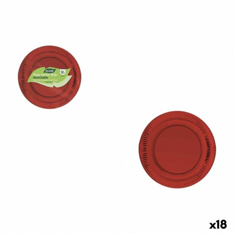 Taldrikute komplekt Algon Punane 18 cm 12 Tükid, osad (18 Ühikut)