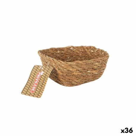 Multi-purpose basket Privilege   Brown wicker Squared 12 x 12 x 5 cm (36 Units)