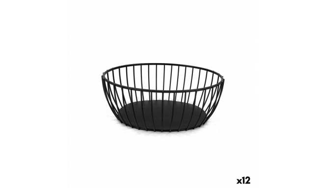 Leivakorv My Bar Must Metall ovaalne 20 x 15 x 8 cm (12 Ühikut)