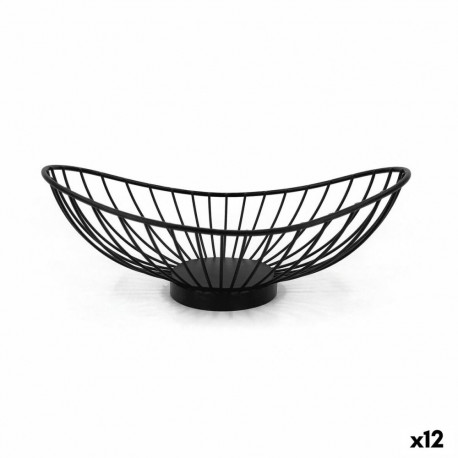 Leivakorv My Bar Must Metall ovaalne 25 x 13,5 x 9 cm (12 Ühikut)