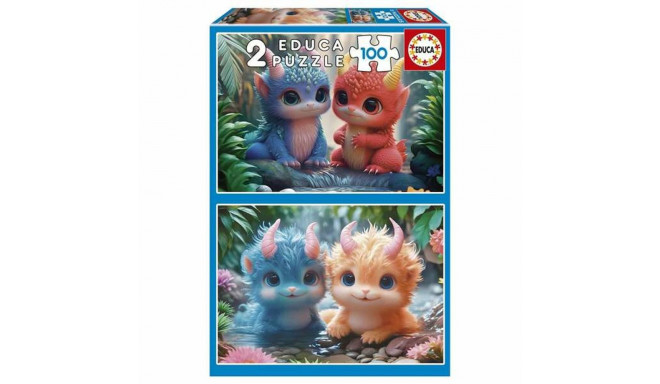 Puzzle Educa Adorable Monsters 100 Pieces (2 Units)