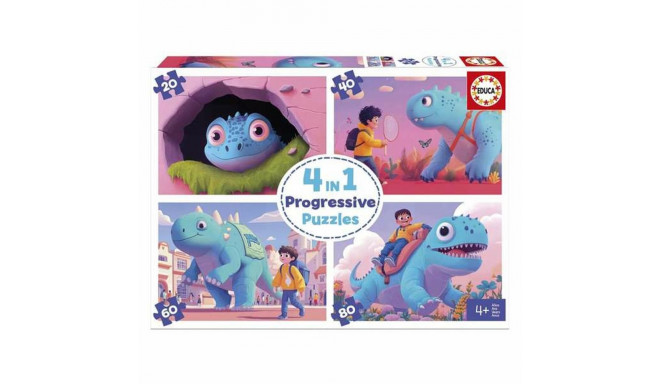4-Puzzle Set Educa Friendly Dinosaurs