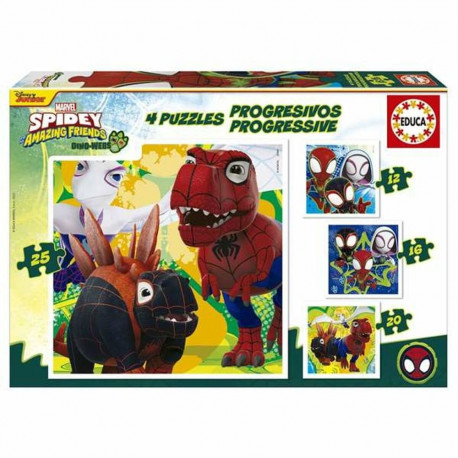 4 Pusle Komplekt Educa Dino Spidey (4 Ühikut)