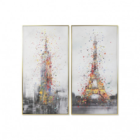 Maal Home ESPRIT Pariis New York Loft 62,5 x 3,5 x 122,5 cm (2 Ühikut)