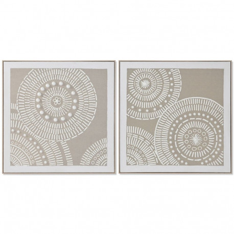 Maal Home ESPRIT Valge Beež Ringid Linna 82 x 4,5 x 82 cm (2 Ühikut)