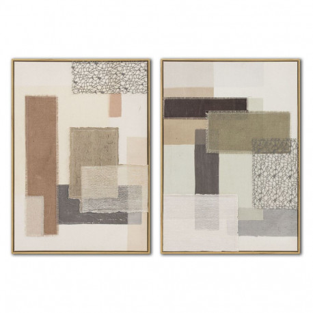 Maal Home ESPRIT Pruun Beež Abstraktne Linna 50 x 3 x 70 cm (2 Ühikut)