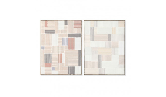 Maal Home ESPRIT Pruun Beež Ruuduline Linna 60 x 3 x 80 cm (2 Ühikut)
