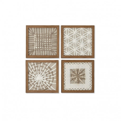4 maali komplekt Home ESPRIT Paber Kristall 22 x 2 x 22 cm