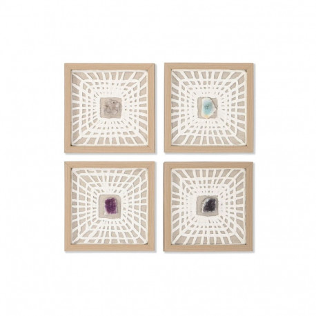 4 maali komplekt Home ESPRIT Paber Kristall 22 x 2 x 22 cm