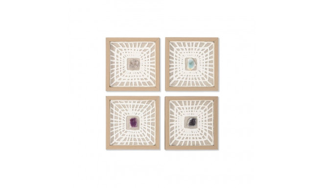 4 maali komplekt Home ESPRIT Paber Kristall 22 x 2 x 22 cm