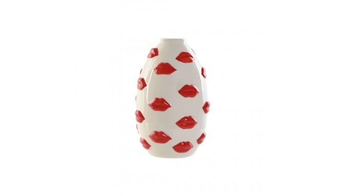 Vase Home ESPRIT White Red Dolomite 15 x 15 x 22,5 cm