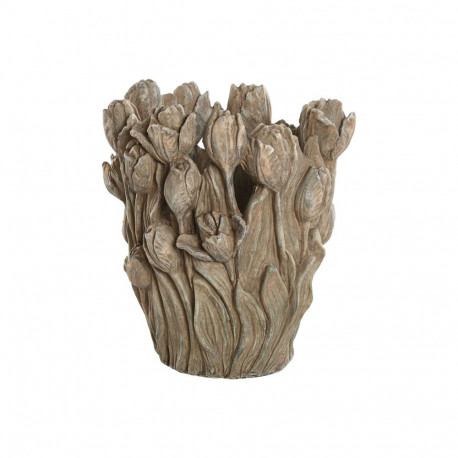 Vase Home ESPRIT Grey Cement Tulip 29 x 27 x 32 cm