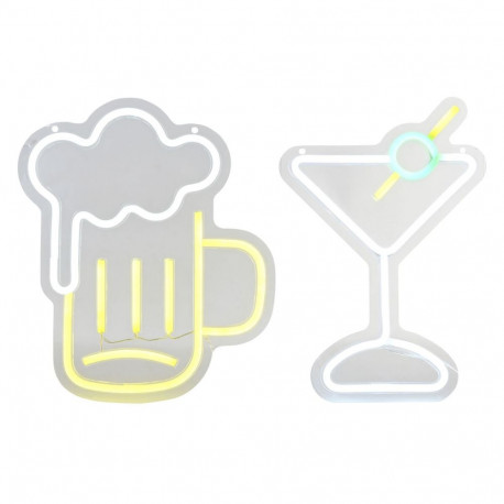 Valgustikaunistus Home ESPRIT Akrüül Linna 21 X 1,5 X 30 CM (2 Ühikut)