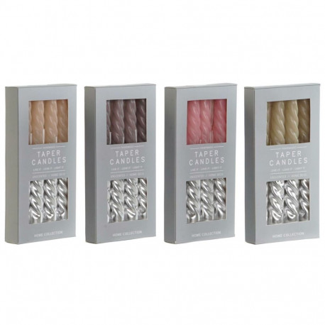 Küünla Komplekt DKD Home Decor Kahevärviline 2 x 2 x 18,5 cm 4 Tükid, osad (4 Ühikut)