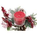 Candle DKD Home Decor Red Green 20 x 20 x 9 cm 8 x 8 x 9 cm (2 Units)