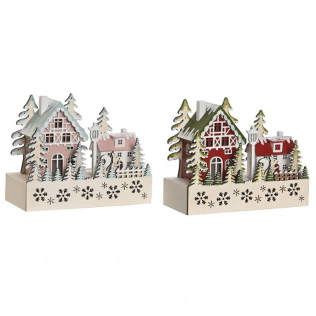 Jõuluehe DKD Home Decor Punane Roosa 21 x 9,5 x 19 cm (2 Ühikut)