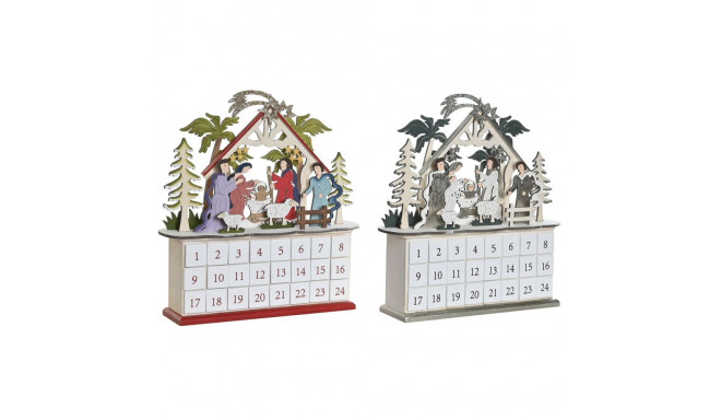 Advent Calendar DKD Home Decor Wood 34 x 8,5 x 36,5 cm (2 Units)