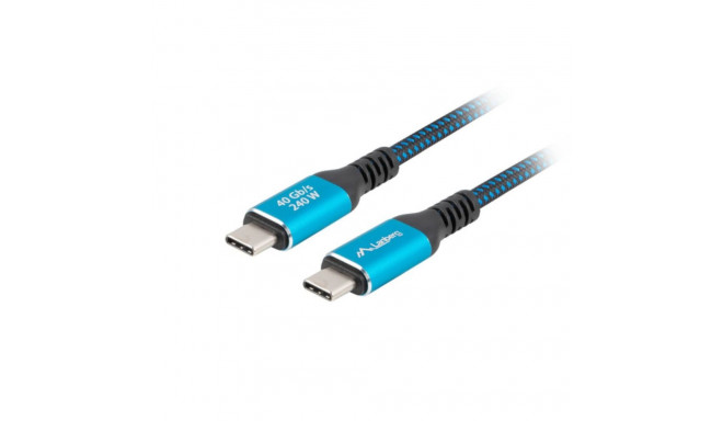 USB-C Cable Lanberg CA-CMCM-45CU-0010-BK Blue Black 1 m