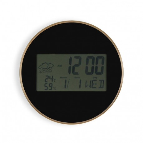 Wall Clock Versa Black Plastic Minimalist 4,1 x 30 x 30 cm