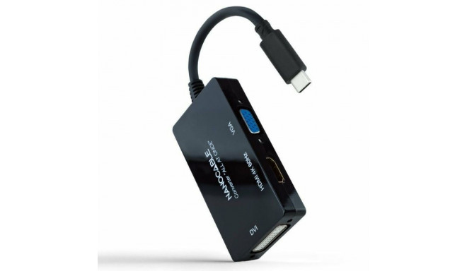 USB-C-VGA/HDMI/DVI Adapter NANOCABLE 10.16.4301-ALL 20 cm Must