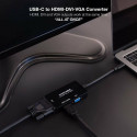 USB-C to VGA/HDMI/DVI Adapter NANOCABLE 10.16.4301-ALL 20 cm Black