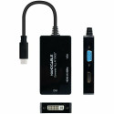USB-C-VGA/HDMI/DVI Adapter NANOCABLE 10.16.4301-ALL 20 cm Must
