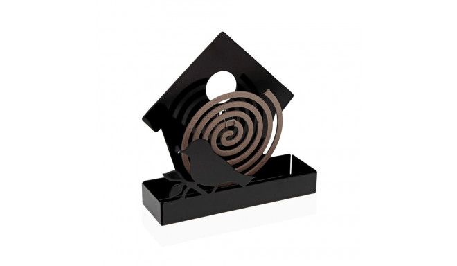 Support for mosquito coils Versa Black Metal 5 x 17 x 17 cm Bird