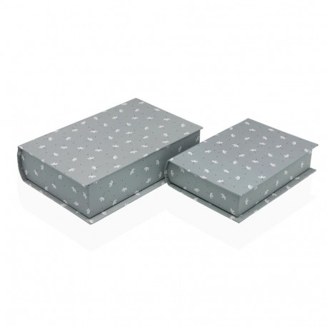 Decorative box Versa Canvas MDF Wood Flowers Book