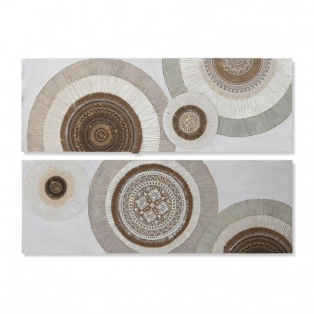 Maal Home ESPRIT Valge Beež Ringid Skandinaavia 150 x 3 x 50 cm (2 Ühikut)
