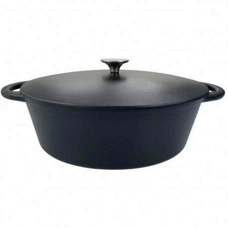 Casserole with lid Baumalu Black 38 x 30 x 16 cm