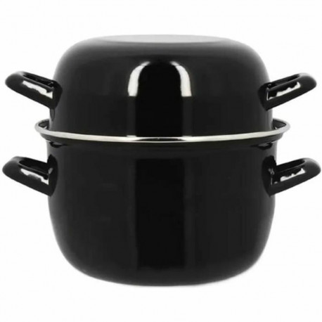 Casserole with Lid Menastyl Black Glazed enamelled steel 2 Pieces
