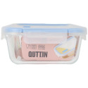 Hermetic Lunch Box Quttin Boho Transparent Rectangular 1,5 L (6 Units)