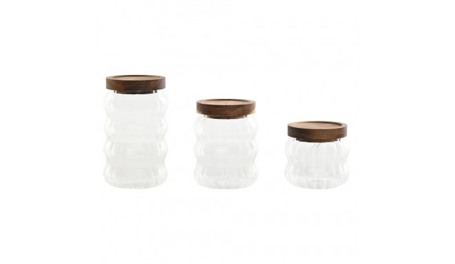3 Tubs Home ESPRIT Transparent Natural 550 ml 750 ml 3 Pieces