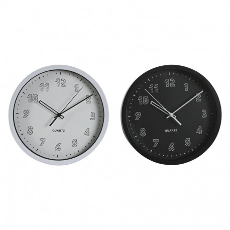 Wall Clock DKD Home Decor White Black PVC 25,4 x 4 x 25,4 cm (2 Units)