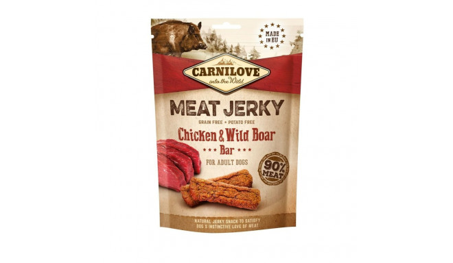 Sööt Carnilove MEAT JERKY Täiskasvanu Kana Metssiga 100 g